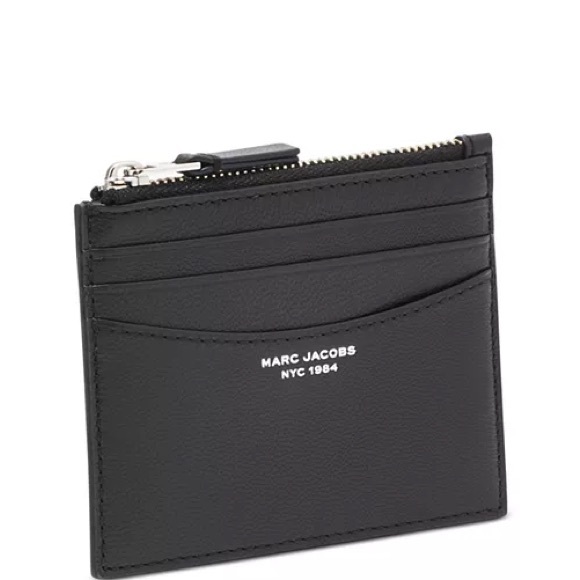 New Marc Jacobs Black Card Case wallet with zipper - Picture 3 of 4